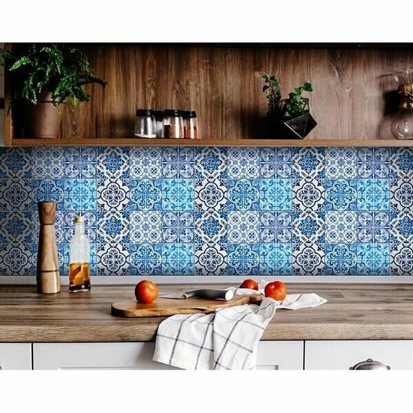 7 x 7 in. Azul Gianna Blue Peel & Stick Tiles